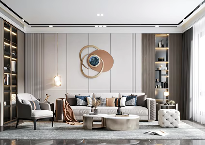 Light Luxury Living Room 3d model