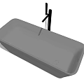 Contemporary Rectangular Freestanding Bathtub With Black Faucet And Minimalist Design 3d model