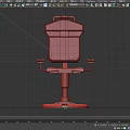 Industrial Style Single Chair With Armrests Round Base And Leather Like Material