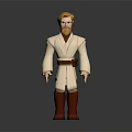 Animated Game Character With Blonde Hair Beard White Robe Brown Belt And Red Boots