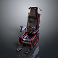Modern Public Chair Design With Black And Red Leather High Backrest And Armrests