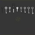 Assorted Decorative Keys With Various Shapes For Home Use And Collection 3d model