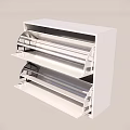 Modern White Shoe Cabinet With Multiple Open Shelves And Storage Design 3d model