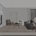 Minimalist Living Room Sofa And Coffee Table Set With Neutral Tones And Textured Rug