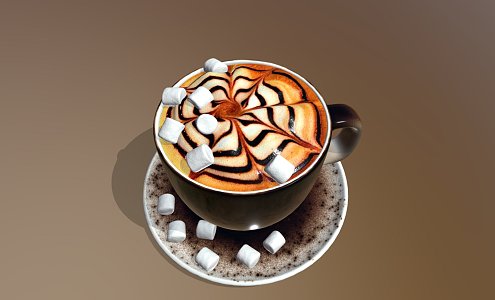 Modern coffee cappuccino 3d model