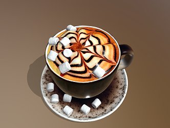 Modern coffee cappuccino 3d model