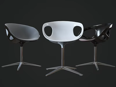 Modern Office Chair With Three Colors Hollow Back Design And Metal Base 3d model