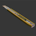 Yellow Utility Knife With Silver Blade Black Slider And Ergonomic Grip