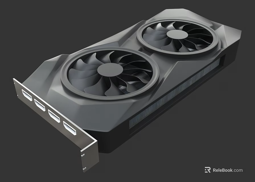 High Performance Graphics Card With Dual Cooling Fans and Multiple Display Ports for Gaming 3d model 