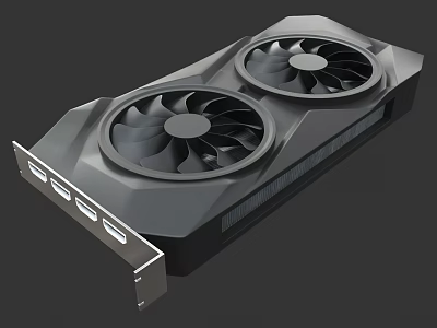 High Performance Graphics Card With Dual Cooling Fans and Multiple Display Ports for Gaming 3d model