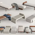 Modern Bed End Stool Sofa Stool Bench Shoe Changing Stool Bench 3d model