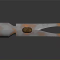 Sturdy Hammer with White Head Red Claw and Wooden Handle on Gray Background