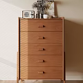 Minimalist Wooden Chest of Drawers Interior With Radio Books And Mug On Top