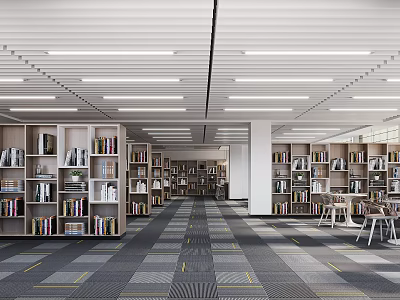 Modern Reading Room Books Reading Room 3d model