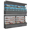 Double Deck Commercial Display Freezers with Glass Doors and Food Storage Shelves