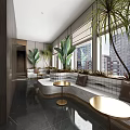 New Chinese Lobby Rest Area Restroom 3d model