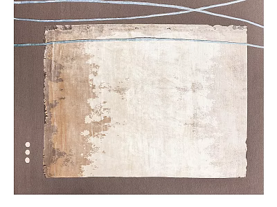 Square Rug With Neutral Tones And Textured Vintage Style 3d model