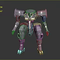 Game Movie Character Grey Armored Mechanical Robot With Standing Pose Design