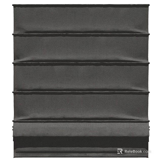 Gray Fabric Pleated Curtains in Modern Style for Home Window Decoration 3d model 