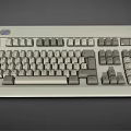 Vintage Computer Keyboard With Classic Key Layout And Multiple Gray White Keys 3d model