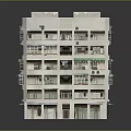 Multi storey Residential Building Exterior With Balconies Windows And Doors