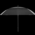 Black Straight Handle Umbrella With Metal Frame And Waterproof Fabric