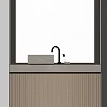 Modern Double Square Marble Washbasin With Black Faucet And Toiletries Soap