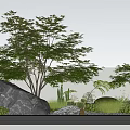 Modern landscape sketch 3d model