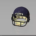 Riddell Purple Football Helmet With Team Logo And Protective Sports Apparel