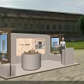 Elegant Modern Property Sales Office With Sand Table Large Display Screens And Comfortable Reception Counter