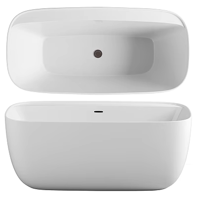 Modern Sleek Freestanding White Bathtub With Smooth Surface And Minimalist Design 3d model