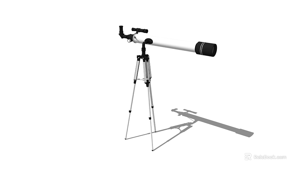 Portable Astronomical Telescope Mounted On Adjustable Tripod With Stable Base For Stargazing 3d model 