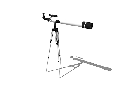 Portable Astronomical Telescope Mounted On Adjustable Tripod With Stable Base For Stargazing 3d model