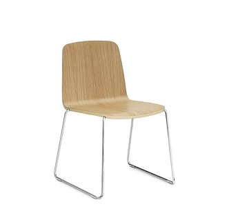 Normann Copenhagen Just Chair Oak Varnish Seat Metal Plated Leg Dining Chair 3d model