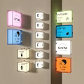 Road Facilities Including Colorful Directional Signs for Gym Cafe Patisserie and Coffee
