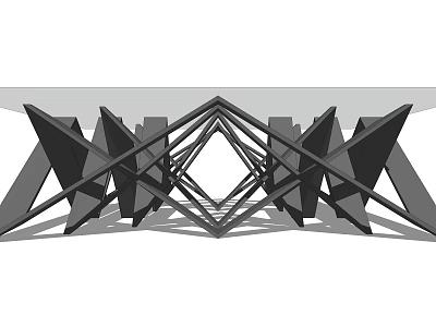 Modern Geometric Coffee Table With Unique Angular Structure And Symmetric Design 3d model