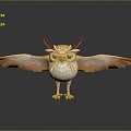 Owl grimace owl long-eared owl wulin owl monkey face owl carved owl 3d model