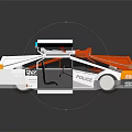 Orange And White Toy Cars With Red Colorful Lights Mechanical Structure And Number 58