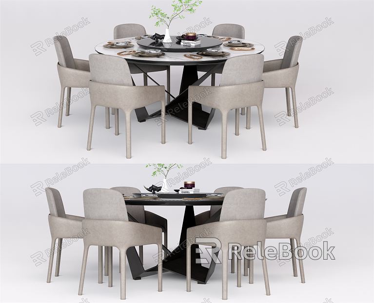 Modern Dining Table and Chair Combination Dining Table and Chair model