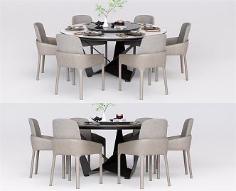 Modern Dining Table and Chair Combination Dining Table and Chair 3d model