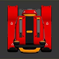 Red Toy Tank With Gray Yellow Accents Modern Detailed Design Sturdy Wheels Structure