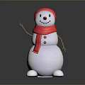 Plush Snowman Toy With Red Hat Red Scarf Smiling Face And Stick Arms