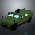 Modern Green Military Tank With Weapon Turret Armored Windows And Black Wheels
