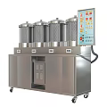 Professional Stainless Steel Medical Equipment With Four Cylindrical Containers Transparent Lids Control Panel And Wheels