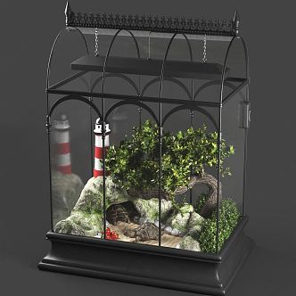 modern fish tank aquarium 3d model