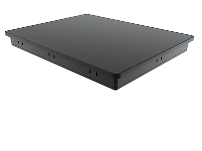 Black Rectangular Device With Flat Surface And Edge Holes Design 3d model