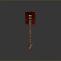 Creative Musical Instrument Art Supplies Design With Red Case Guitar Wooden Neck And Strings