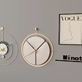 Modern Decorative Wall Clocks On Gray Wall With VOGUE Magazine Cover Minotli Sign