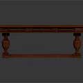 Traditional Wooden Red Long Table With Carved Decorative Legs Design