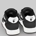 Black And White Classic Sneakers With Lace Up Design And White Rubber Outsole